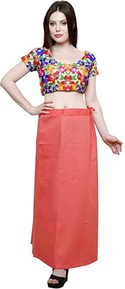 Traditional Full Elastic Saree Shapewear Petticoat Color Peach