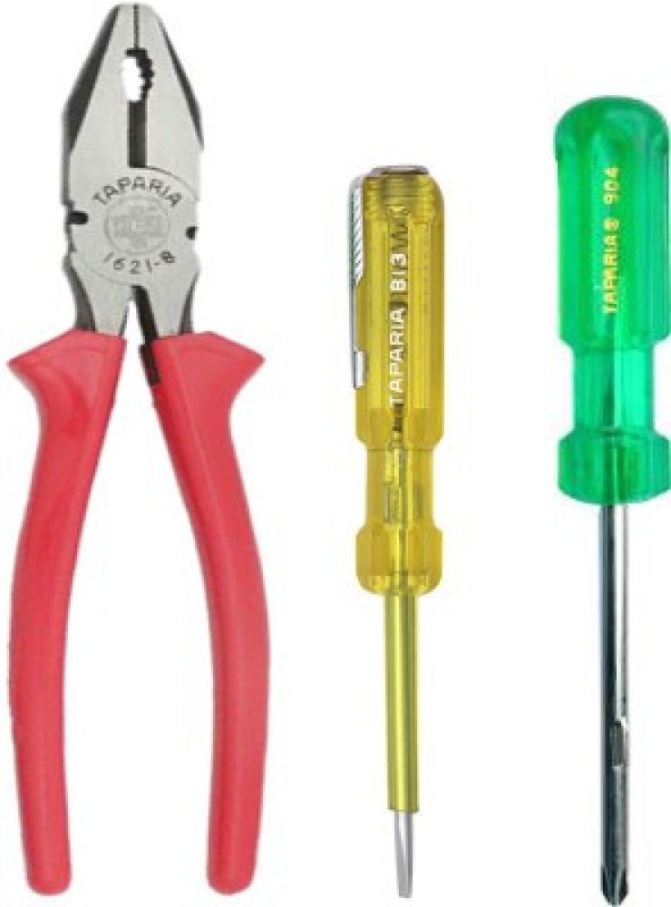 TAPARIA Taparia Hand Tool Kit-1621-8 Plier, 813 Tester and 904 2in1  Screwdriver Hand Tool Kit