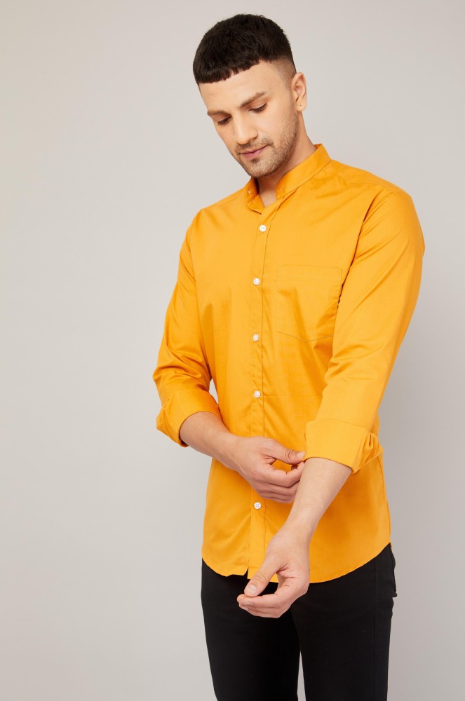 Plain yellow best sale shirt mens