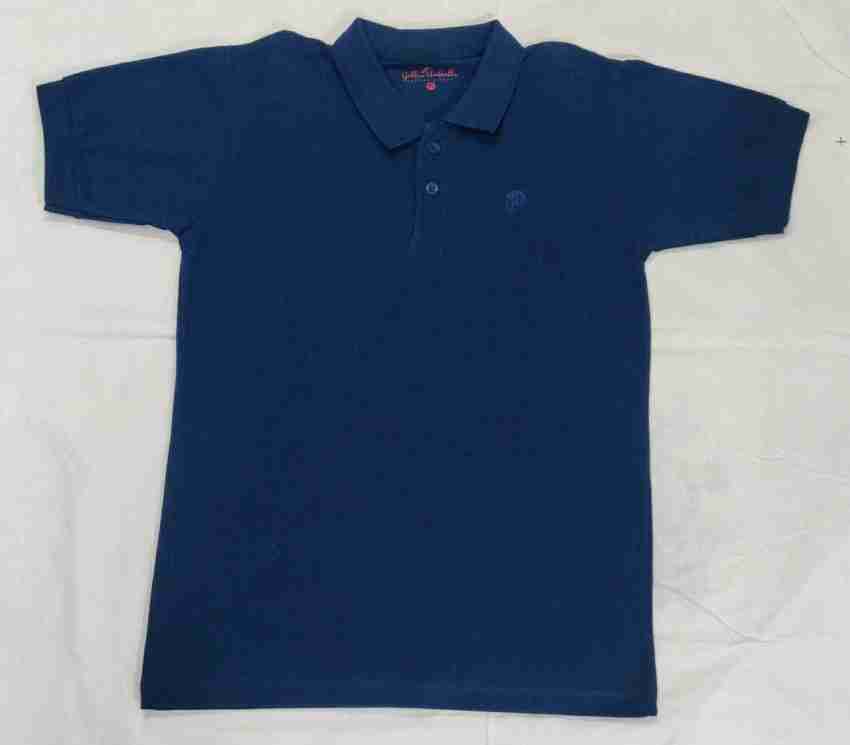 yellow umbrella Solid Men Polo Neck Dark Blue T Shirt Buy yellow