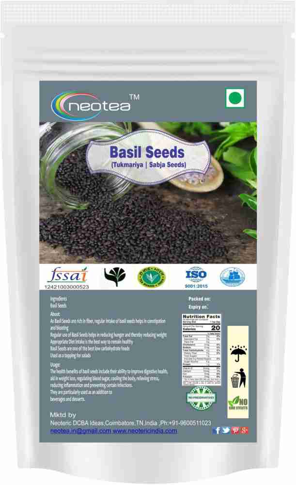 neotea Basil Seeds Tukmariya Sabja Seeds 300 gm Price in India