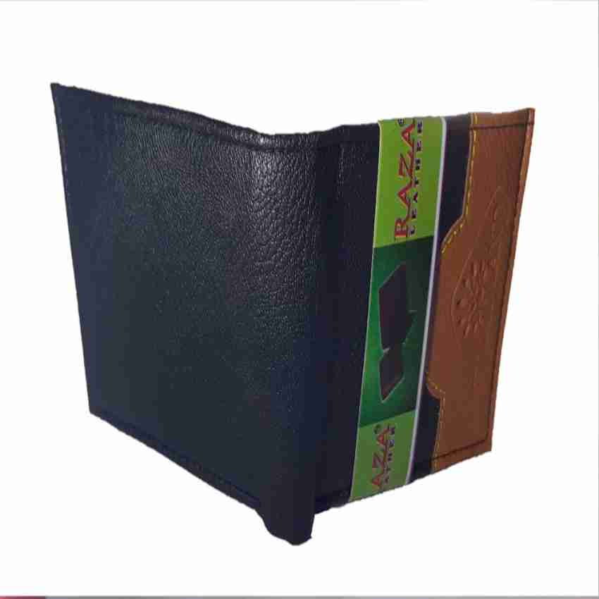 APM Men Casual Black Genuine Leather Wallet Black Price in India