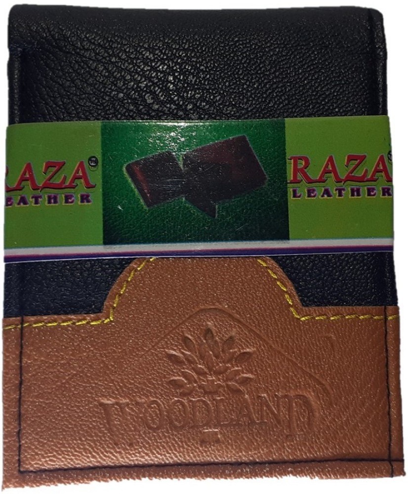 APM Men Casual Black Genuine Leather Wallet Black Price in India