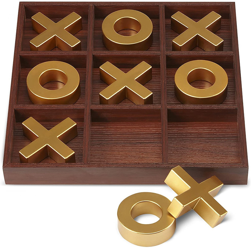 1pc Wooden Xo Tic-tac-toe Educational Game Board, For Strategy