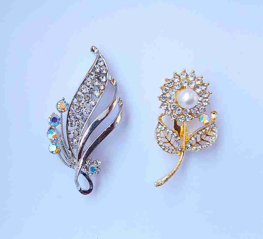 SHUBHCREATION SAREE PIN DESIGN BROOCHES PIN COMBO