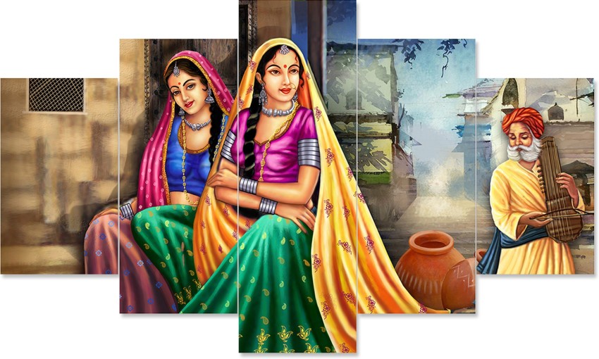 Indian lady house watercolor painting. painting for home decor, wall painting, painting for gift, diwali sold gift, christmas gift, 16×23 inch