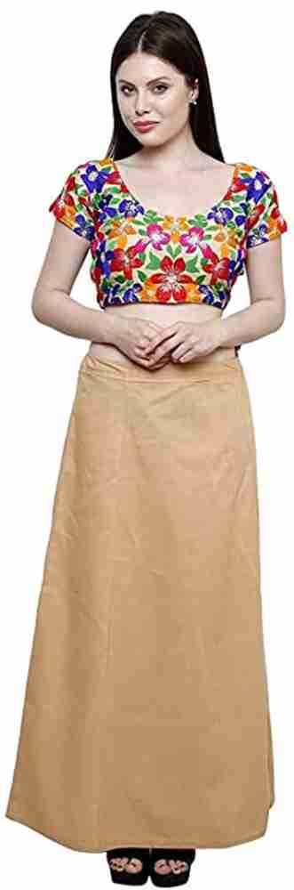 gosulbra fashion Saree Petticoat Pack of 2 ( Waist-40 inch, Length-37 inch)  Beige, Blue Cotton Blend Petticoat Price in India - Buy gosulbra fashion  Saree Petticoat Pack of 2 ( Waist-40 inch