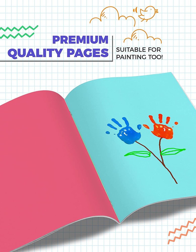 Scrapbooks For Kids | A4 Size Scrapbook | 32 Pages | Colorful Scrapbook  Paper For Birthday, School, Home | Unruled Colorful Paper Sheets For  Projects