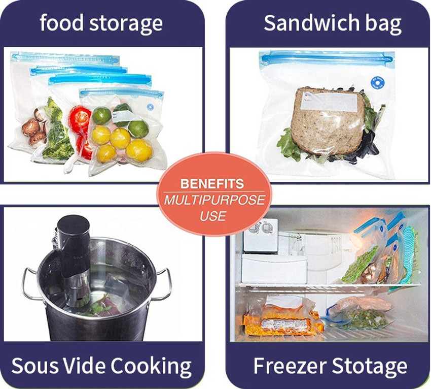Mopslik 11 Pcs Reusable Vacuum Food Storage Bags for Fridge 10