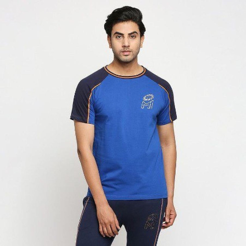 Buy Men Blue Printed Round Neck T-Shirts From Fancode Shop.