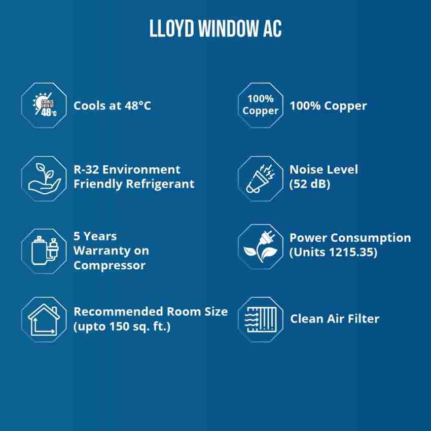 lloyd 1.5 ton 3 star window ac glw18b3ywses