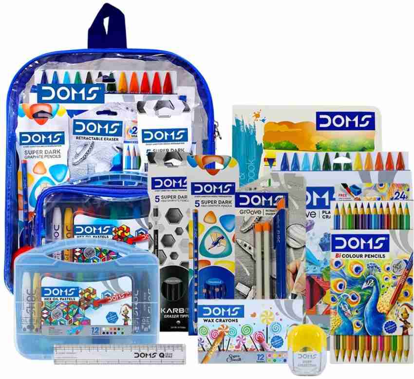 DOMS Junior Art Kit - Combo of 8 Items - School Stationery  Kit