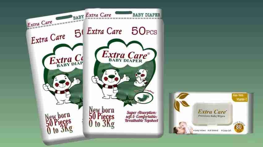 Extra Care Baby Taped Diaper Newborn Combo Pack 100 pcs 1