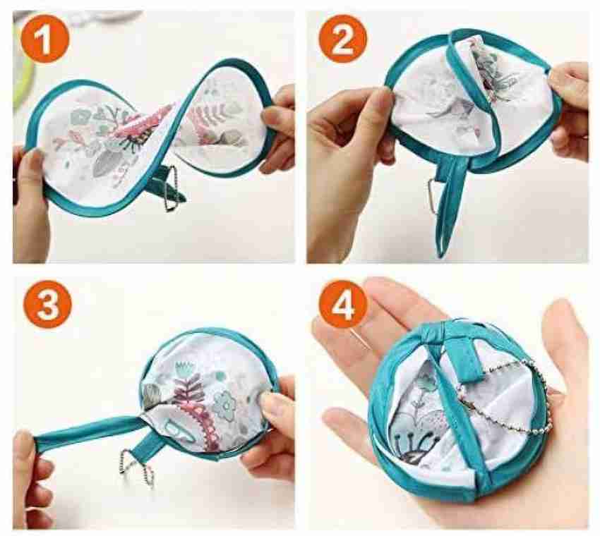 MADDYGROUP Folding Hand Fan Cloth Round Shaped Folding Hand Fan