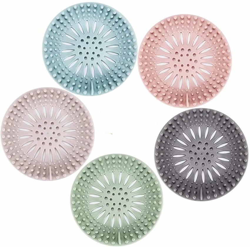 4Pcs Silicone Hair Catcher Shower Drain Kitchen Sink Bathroom Strainer Cover  NEW