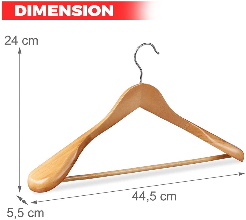 NUZYZ Coat Hook Shape Wood Household Clothes Hangers for Kitchen