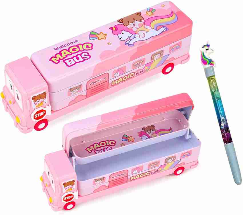 Pencil Box Compartments Unique Stationery Set W/z Pop Out Pencil Sharpener.  Best Back To School Gift Set For Kids