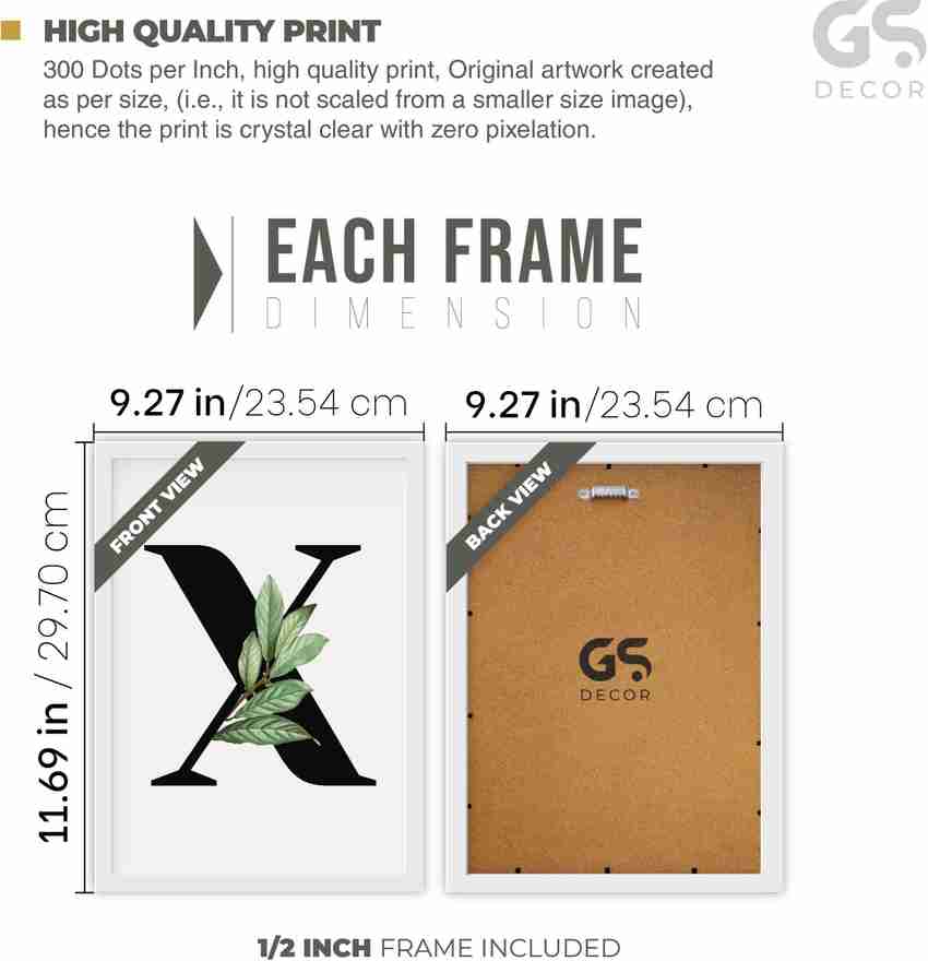 GS Decor Aesthetic Botanical Letter X Wall Frame Wall Decor