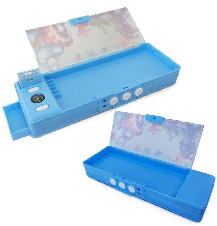 IDYD Pencil Box for Kids With Pencil, Eraser and Sharpener  Cartoon Art Plastic Pencil Box 