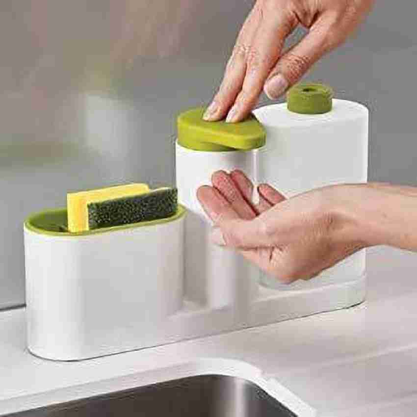 Windfall Sponge Holder, Sink Caddy Kitchen Brush Soap Dishwashing Liquid  Drainer Rack -Stainless Steel Wall Mounted Hanging Sink Drain Basket Sponge