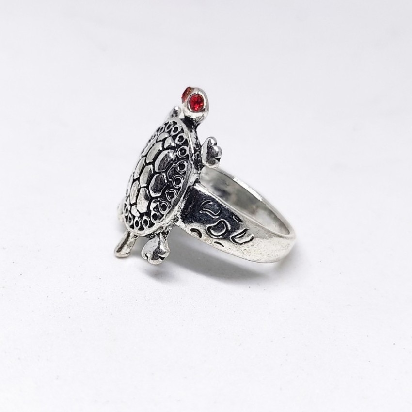 Senroar Turtle Ring for Girl and Boy Lucky Metal Silver Plated