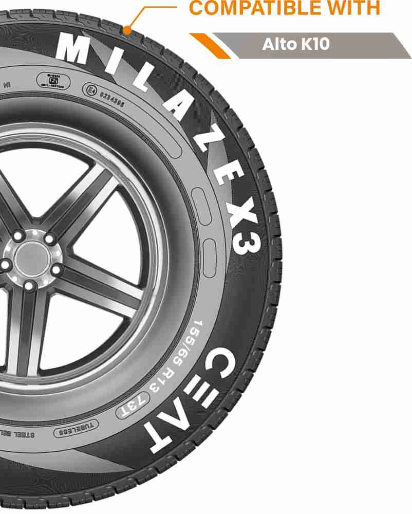 CEAT 155 65R13 MILAZE X3 TL 73T 4 Wheeler Tyre Price in India