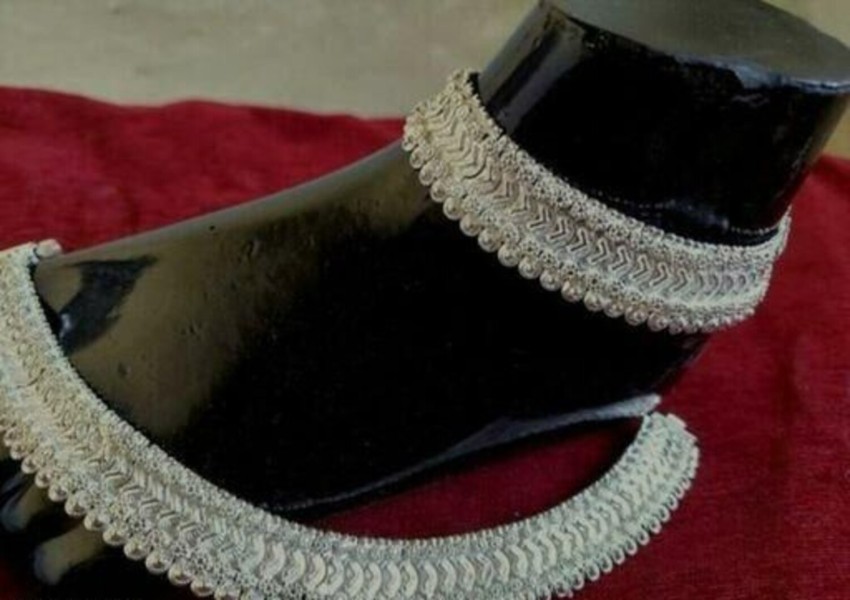 92.5 Silver Black Thread Evil Eye Anklet (Single) - Sanjay Jewellers