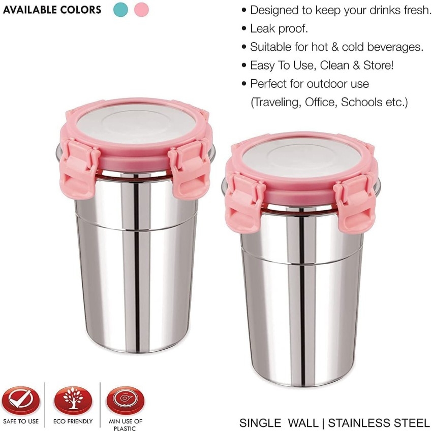 Stainless Steel Leak Proof Freezer Safe and Dust Proof Small Tumbler With  Lid