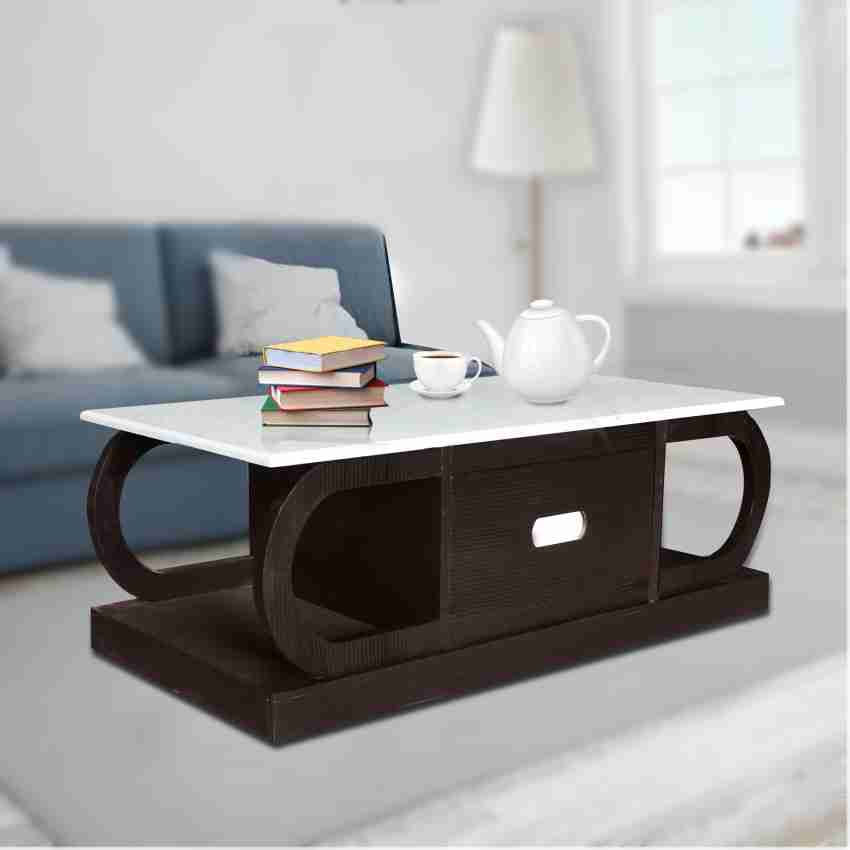 ELTOP Engineered Wooden Coffee/Tea/Center Table with Glass Top