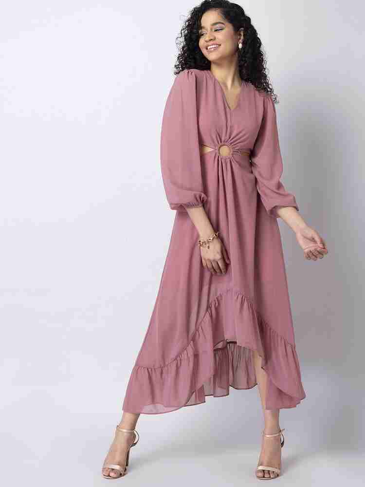 FABALLEY Women High Low Pink Dress - Buy FABALLEY Women High Low Pink Dress  Online at Best Prices in India | Flipkart.com