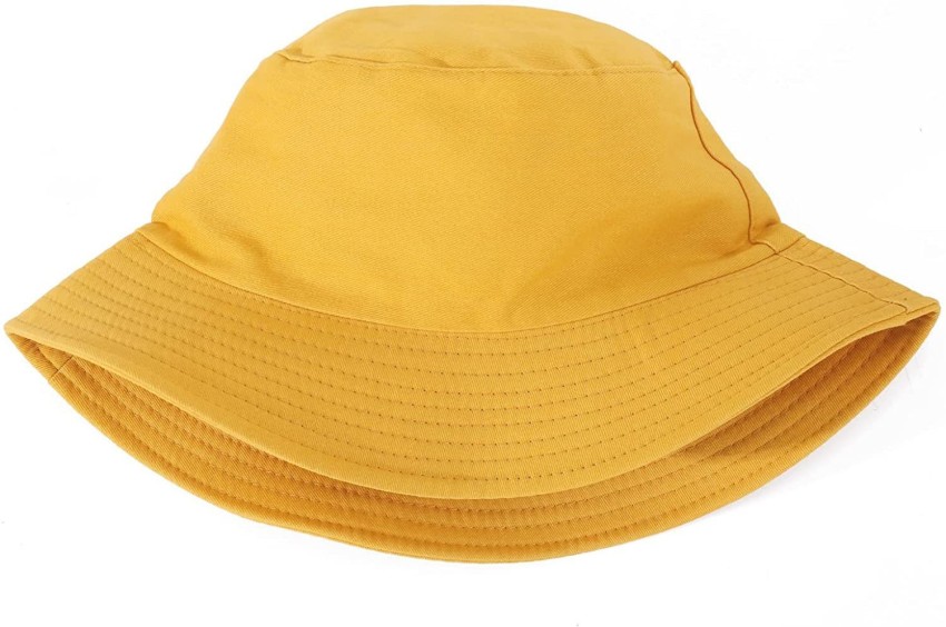 INFISPACE® Unisex 100% Cotton Foldable Bucket Beach Sun Hat- Orange