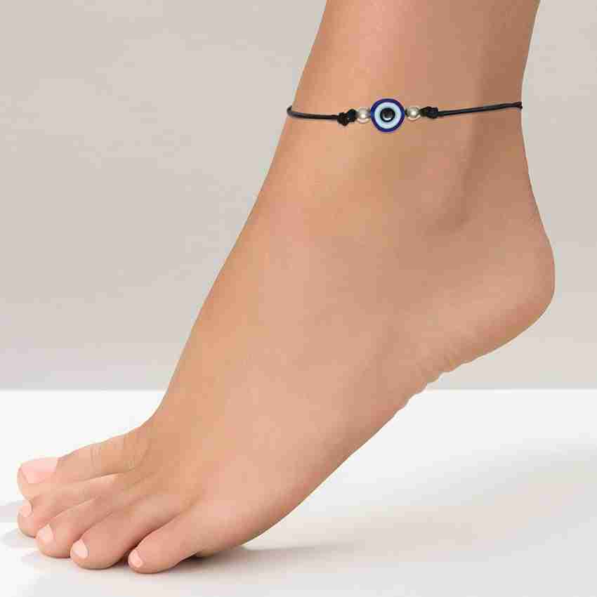 Thread And Glass Beads Evil Eye Anklet Bracelet at Rs 50/piece in Mumbai