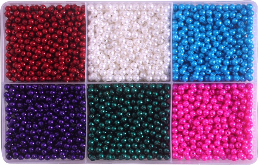 Atifa 6MM Multicolor pearl beads for craft and jewellery making