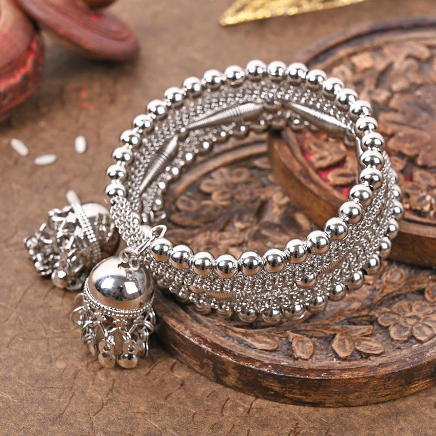 Oxidised silver bracelet Silver Silver Bracelet Set Price in India Buy Oxidised silver bracelet Silver Silver Bracelet Set Online at Best Prices in India Flipkart