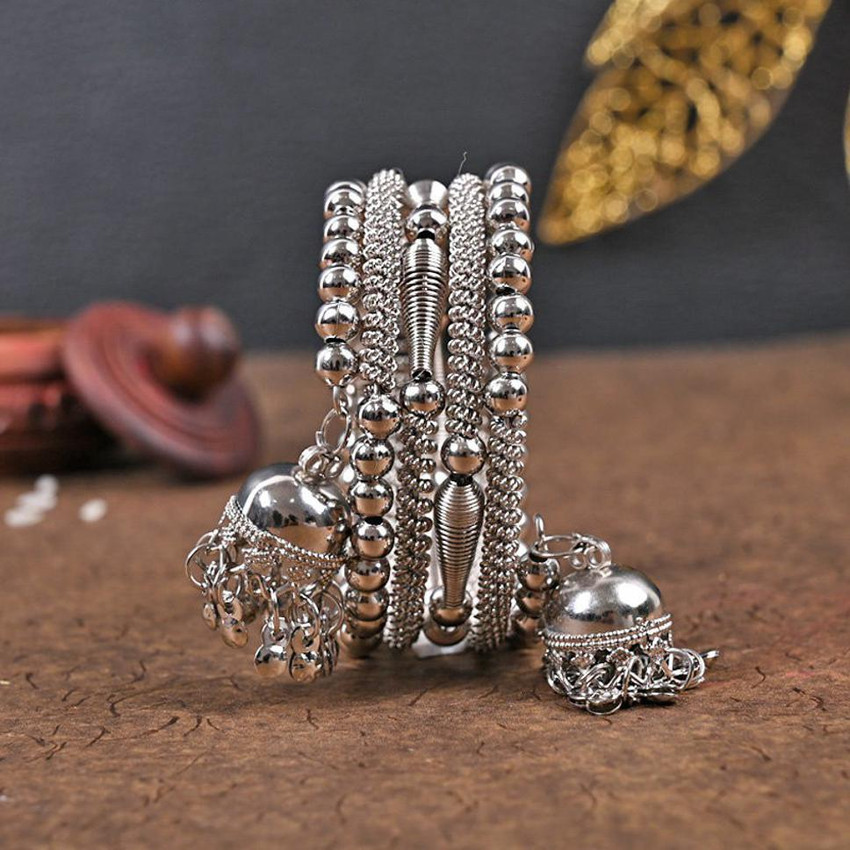 Silver bracelet set hotsell