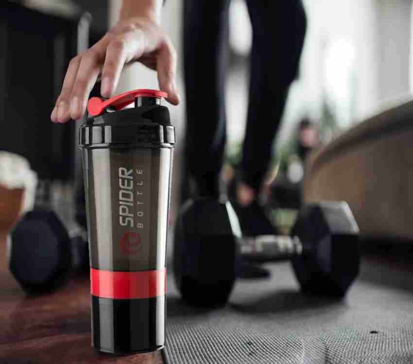 COOL INDIANS SHAKER BOTTLE FOR GYMBPA-FREE AND 100% LEAK-PROOF PROTEIN  SHAKER BOTTLE WITH 2 EXTRA STORAGE COMPARTMENT (500ML SHAKER) (BLACK) 