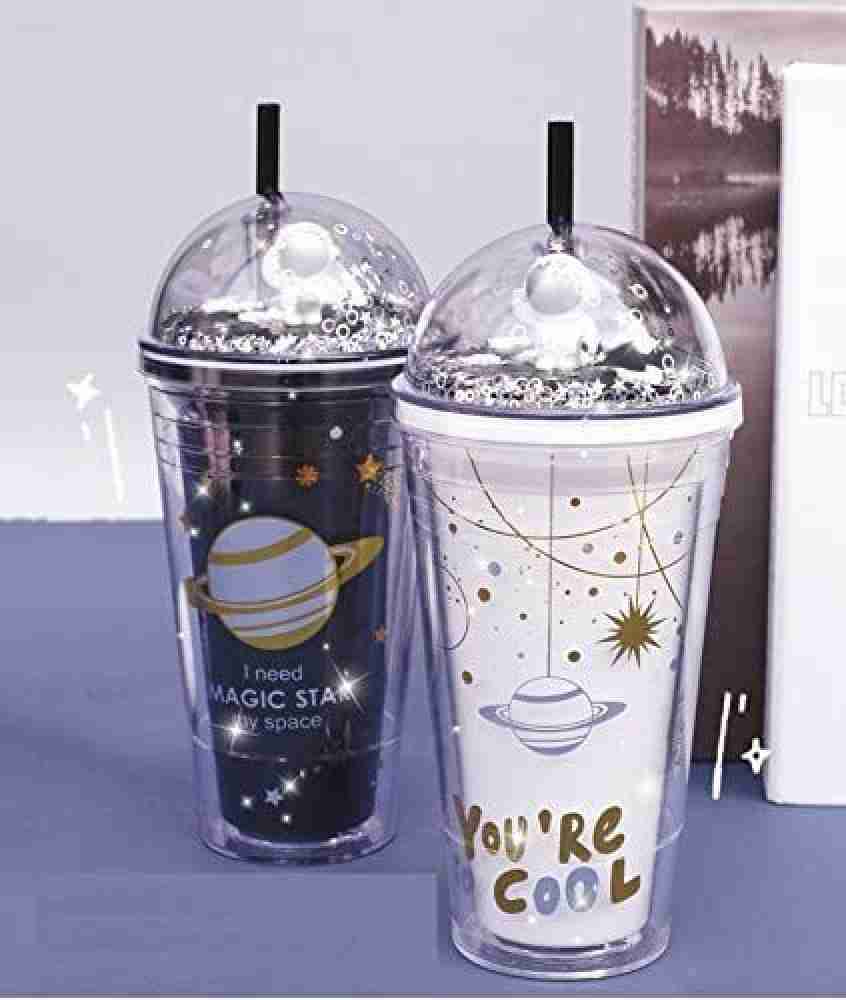 Space Wall Design Cute Sipper Glass – Zahra Stores