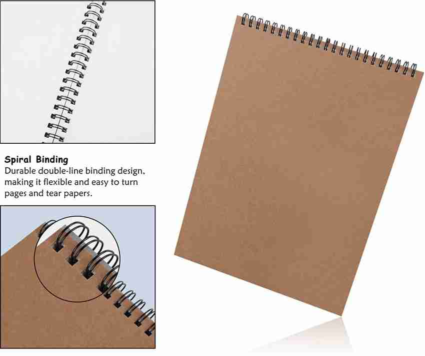 INNAXA A5 Spiral Sketchbook, Soft Cover Blank Notepad, Sketch