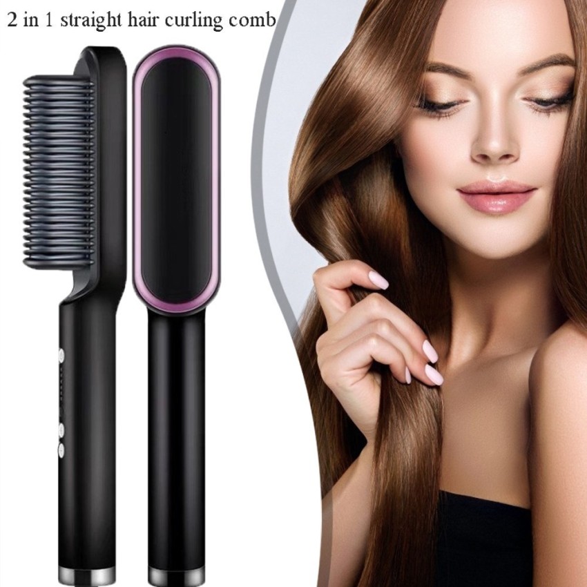 Hair Straightener, Hair Straightener Comb for Women & Men, Hair Styler,  Straightener Machine Brush/PTC Heating Electric Straightener with 5  Temperatur... - Price History