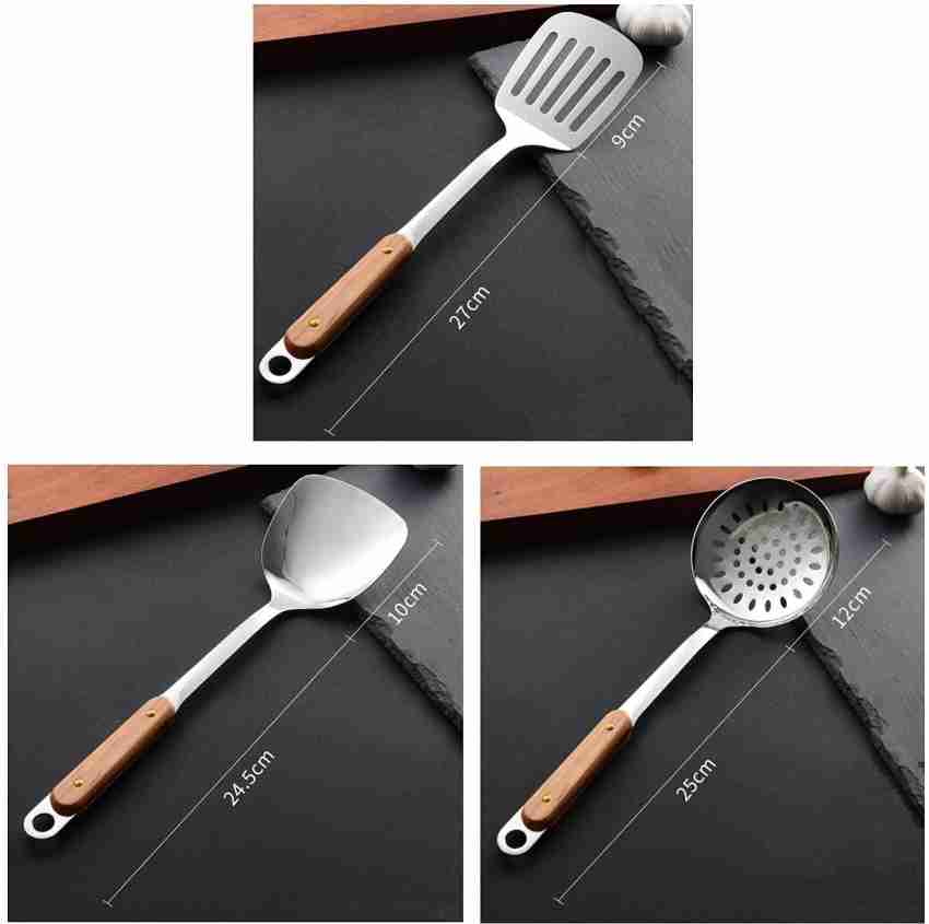 Black Silicone Kitchenware Cooking Utensils Set Non-stick Cookware Spatula  Shovel 304 Stainless Steel Handle Kitchen