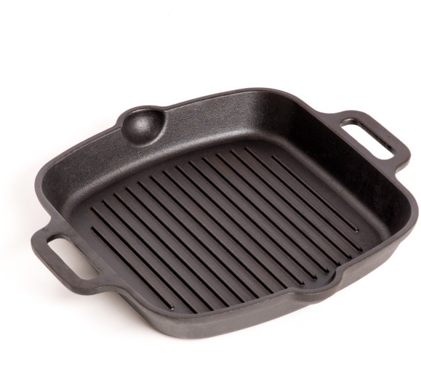 Indus Valley Cast Iron Cookware set - kadai( 2.5L) +skillet fry pan (1.5L)  + cast iron dosa tawa (10 inch) Black 