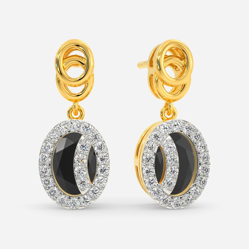 Melorra Bring Me Black Diamond Earrings Yellow Gold 18kt Diamond