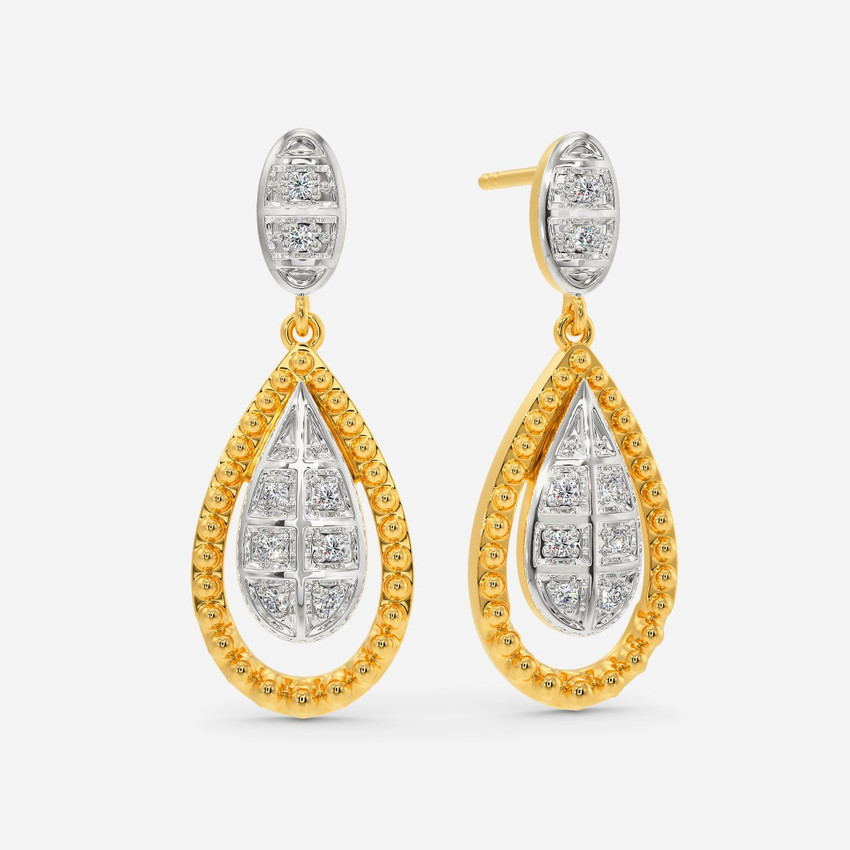 Melorra Oh So Sixties Diamond Earrings Yellow Gold 18kt Diamond