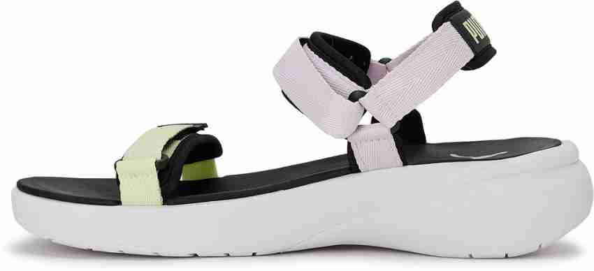 Black and discount white platform sandals