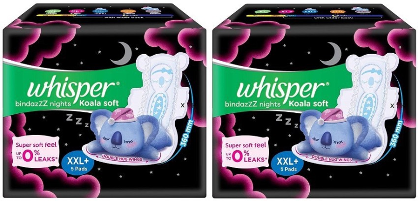 Buy Whisper Bindazzz Nights Koala Soft Sanitary Pads - XXL Plus