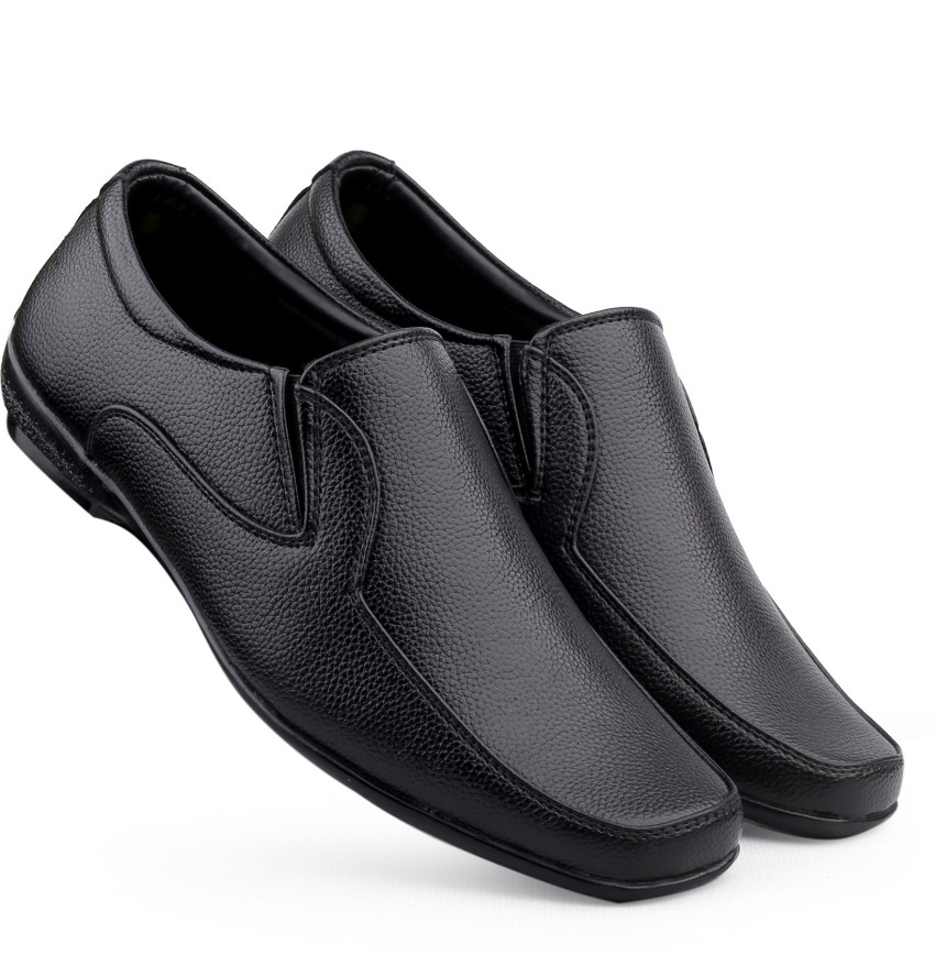 Buy Kraasa Black Slip On Formal Shoes for Men Online at Best