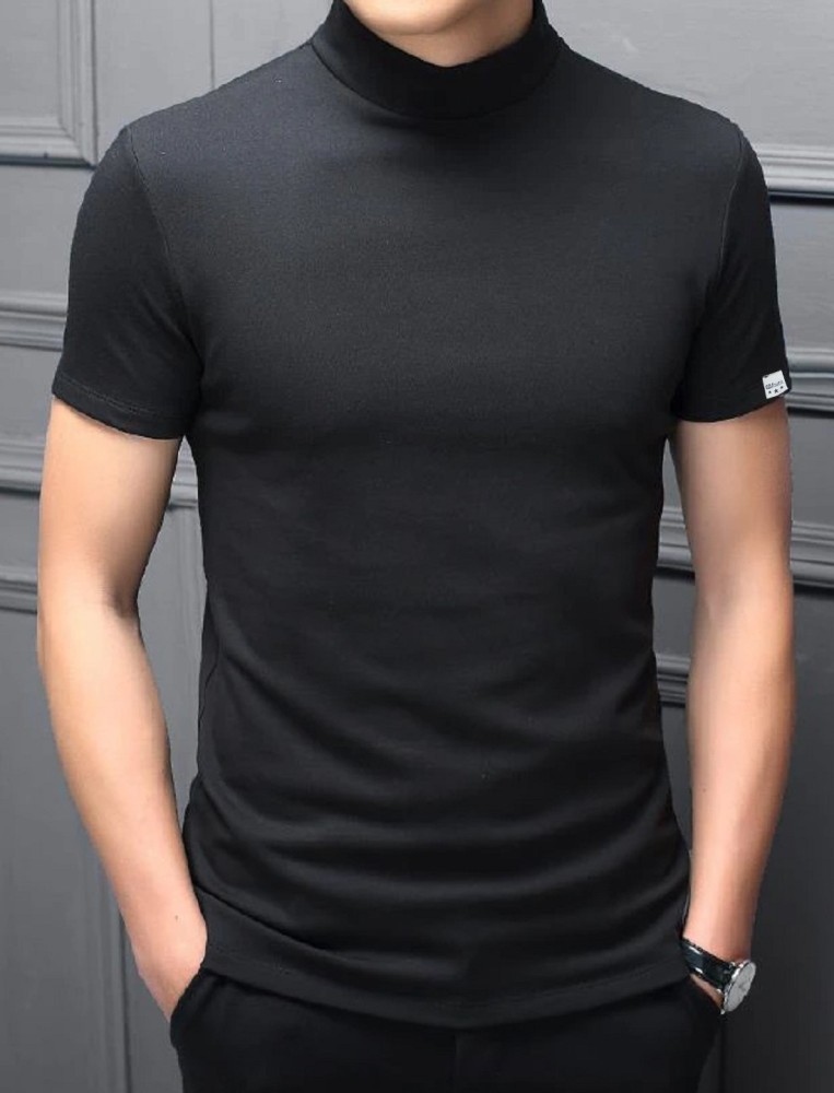 black t shirt high neck