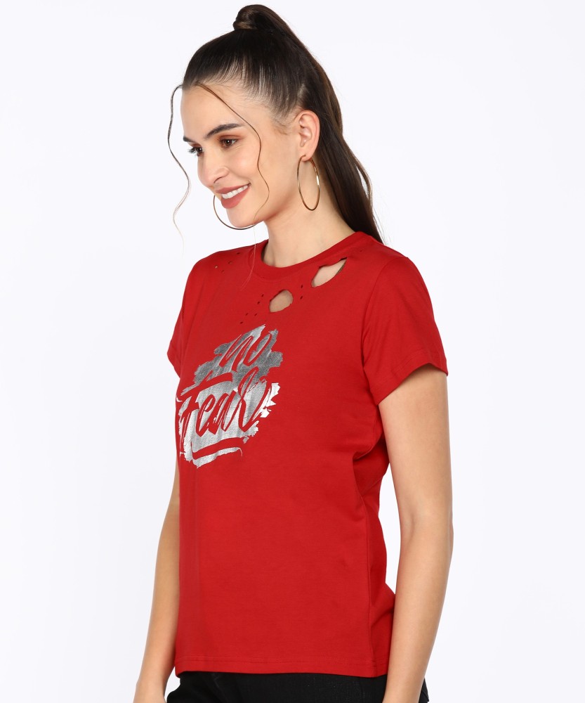 Koovs Printed Women Round Neck Red T Shirt Buy Koovs Printed Women Round Neck Red T Shirt Online at Best Prices in India Flipkart