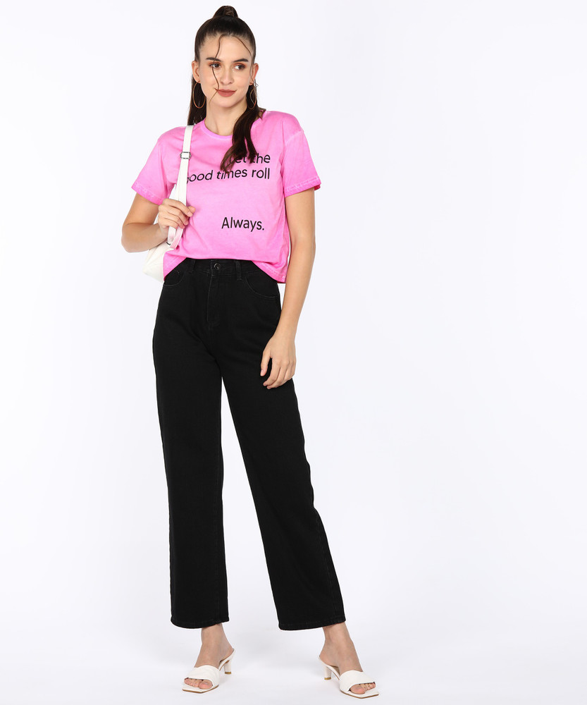Koovs Printed Women Round Neck Pink T Shirt Buy Koovs Printed Women Round Neck Pink T Shirt Online at Best Prices in India Flipkart
