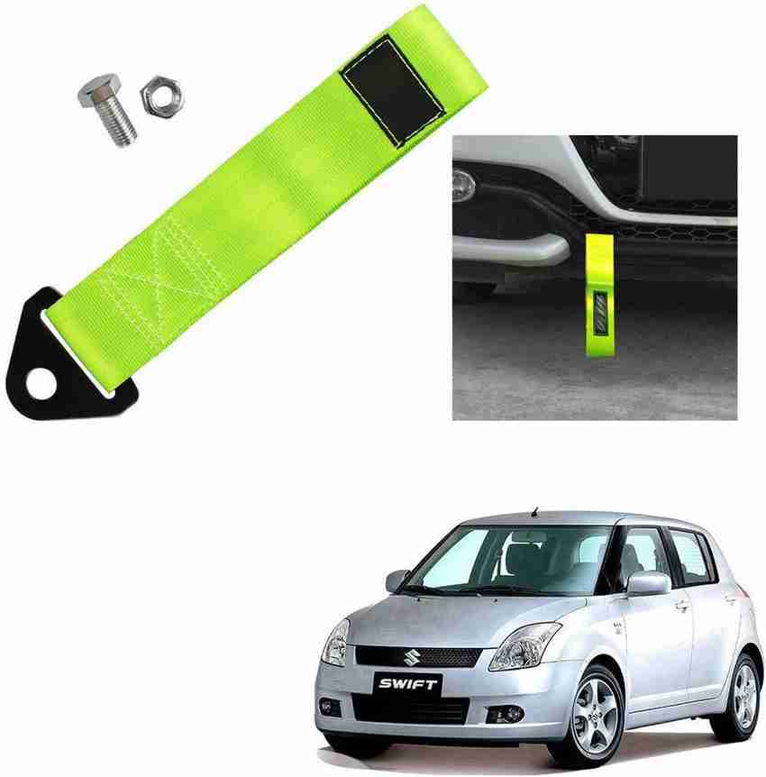 Qiisx TOW BELT STRAP Front Rear Light Green for Maruti Suzuki